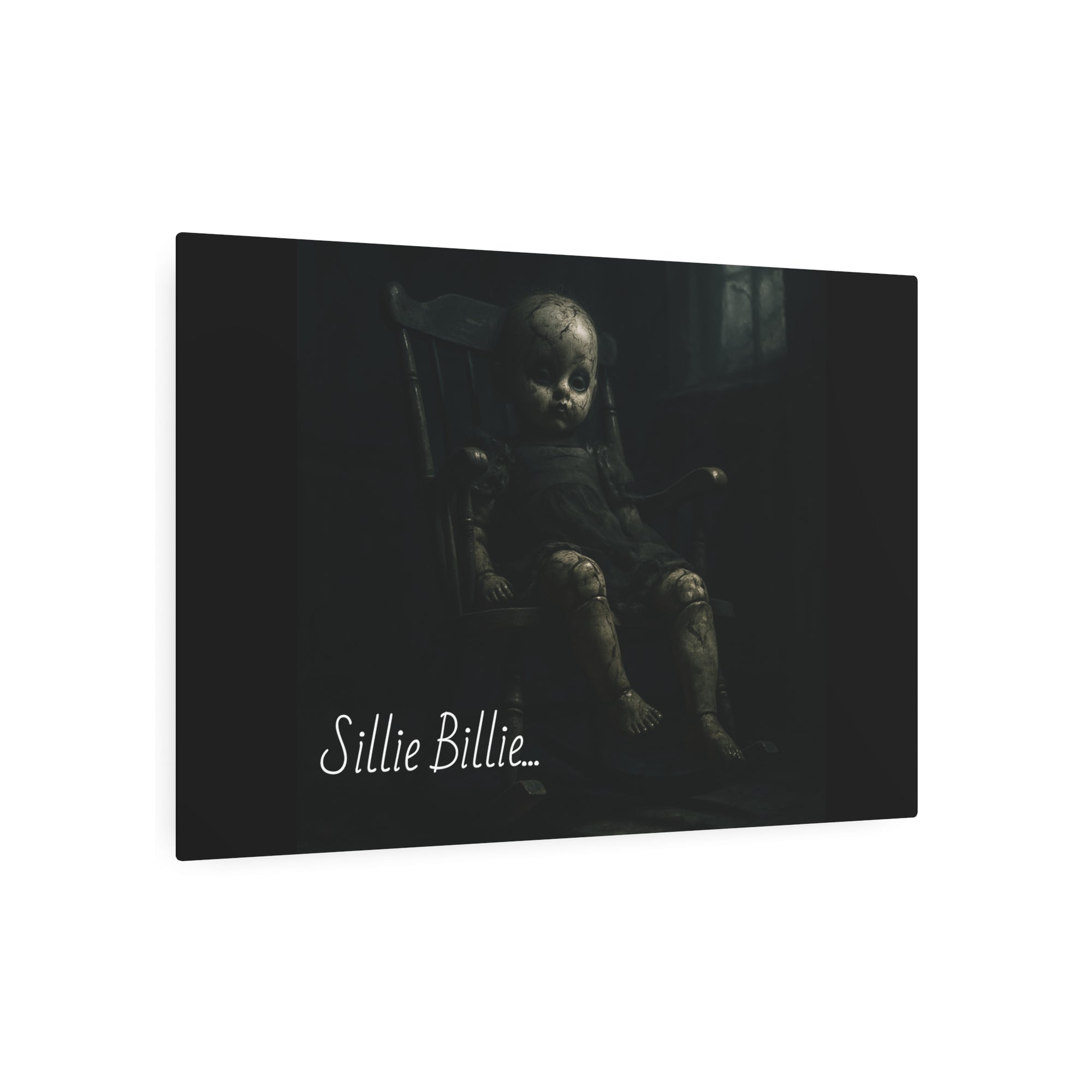 Haunting Vintage Metal Art Sign