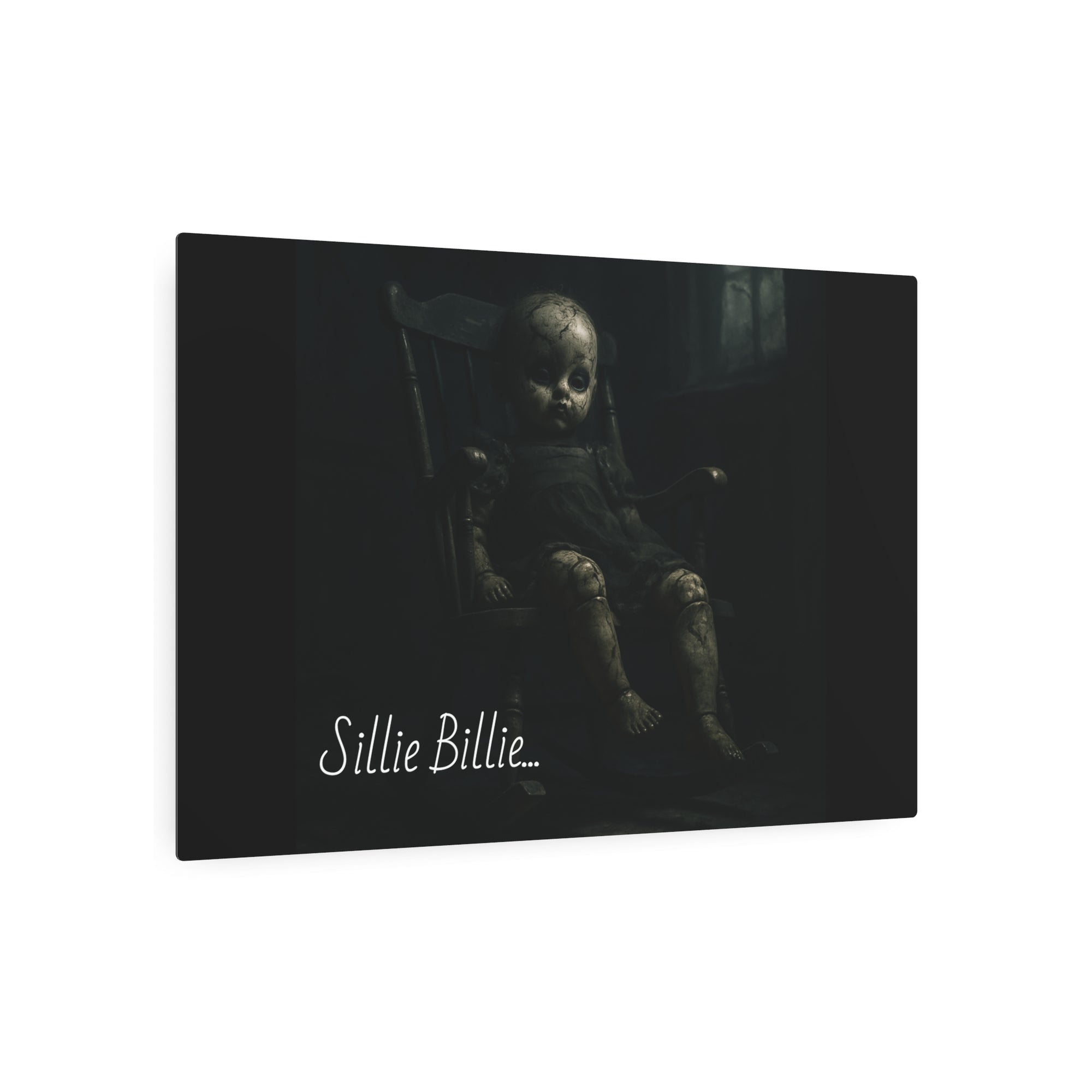Haunting Vintage Metal Art Sign