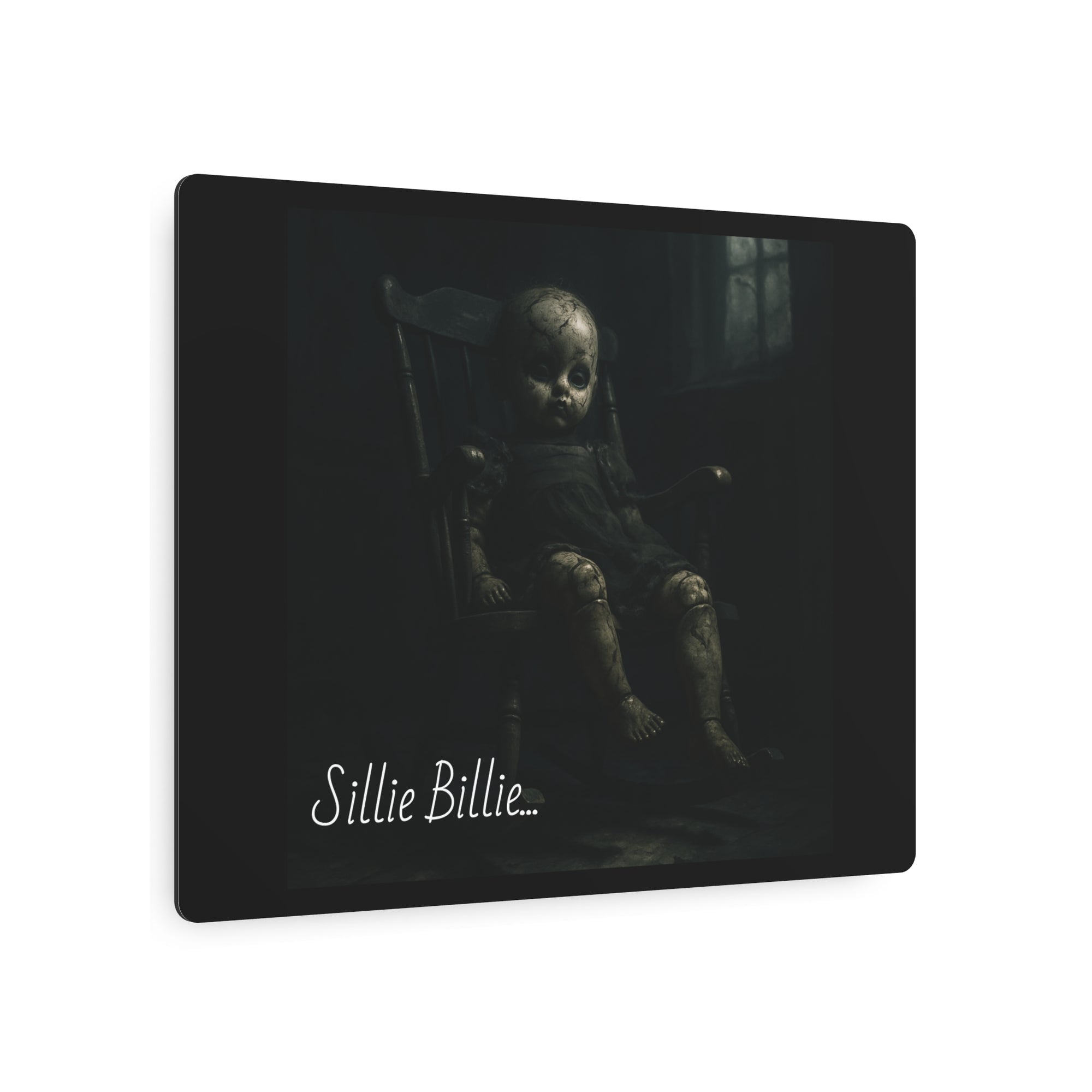 Haunting Vintage Metal Art Sign