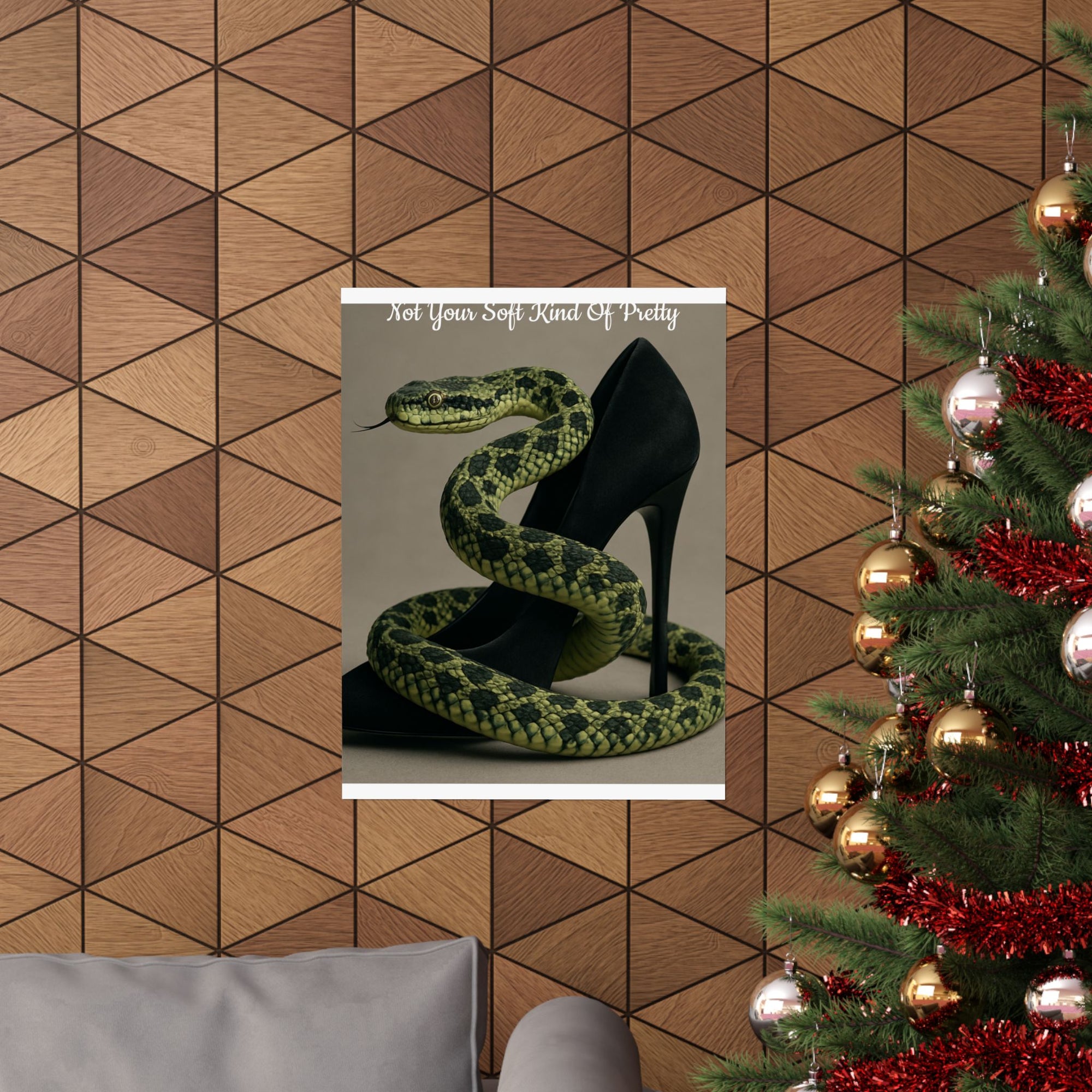 Edgy Snake Art Poster, Not Your Soft Kind of Pretty Print