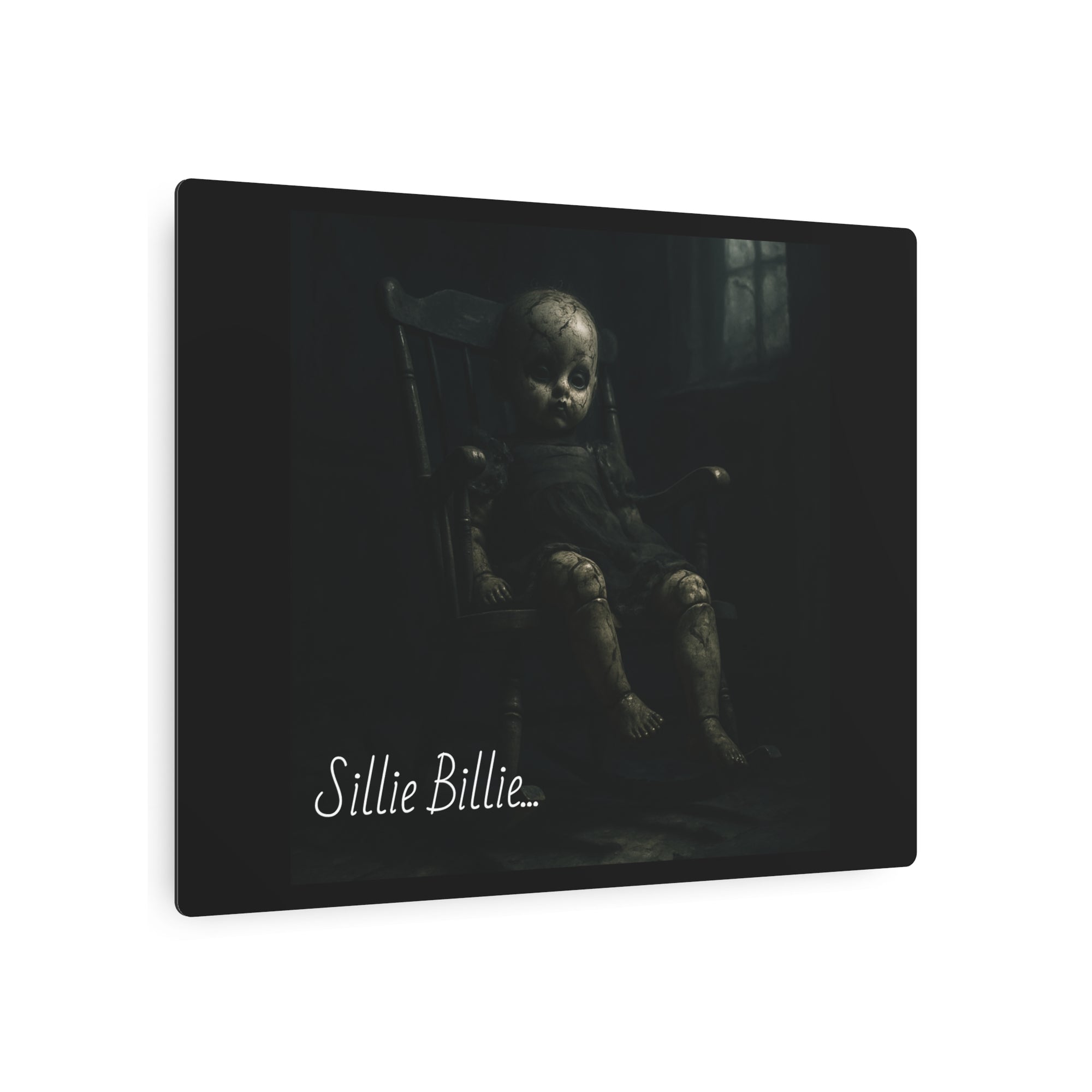 Haunting Vintage Metal Art Sign